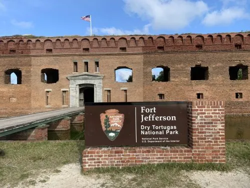 Fort Jefferson, Dry Tortugas National Park entrance sign.